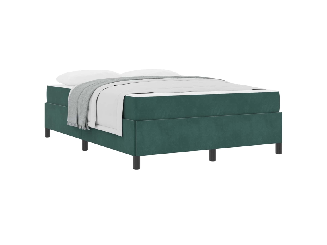 Estrutura da Cama com Colchão Verde Escuro Tecido MAISON EXCLUSIVE 140x200 cm