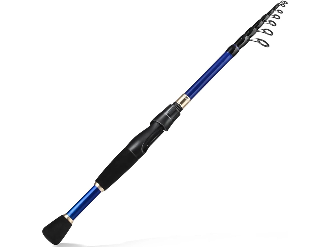 2,4 M Vara Pesca Telescópica Ultraleve Fibra Carbono Durável Iniciantes Portátil Fácil Ideal Água