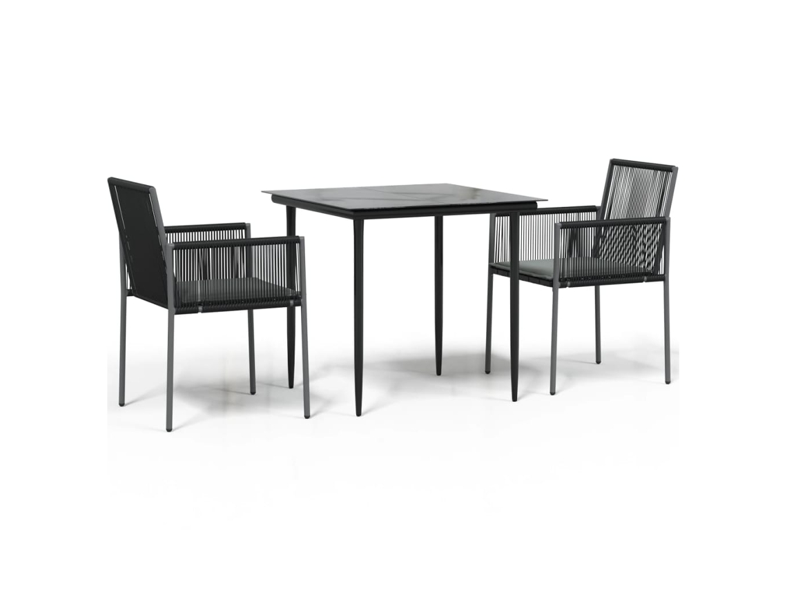Garden Dining Set, Garden Dining Sets Vidaxl Preto Rattan / Vime (80 Cm Table Length)