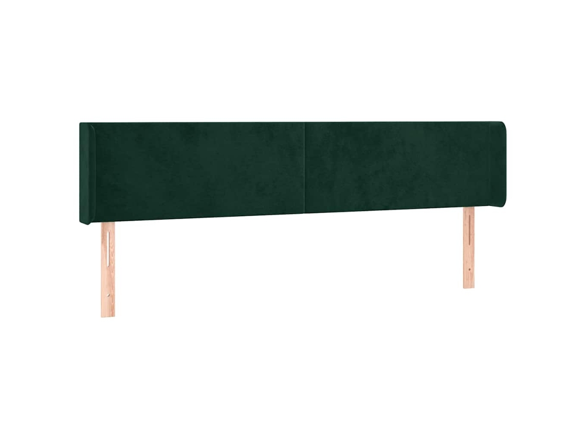 Cabeceira de Cama com Abas Veludo Verde Escuro MAISON EXCLUSIVE (163x16x78 cm)