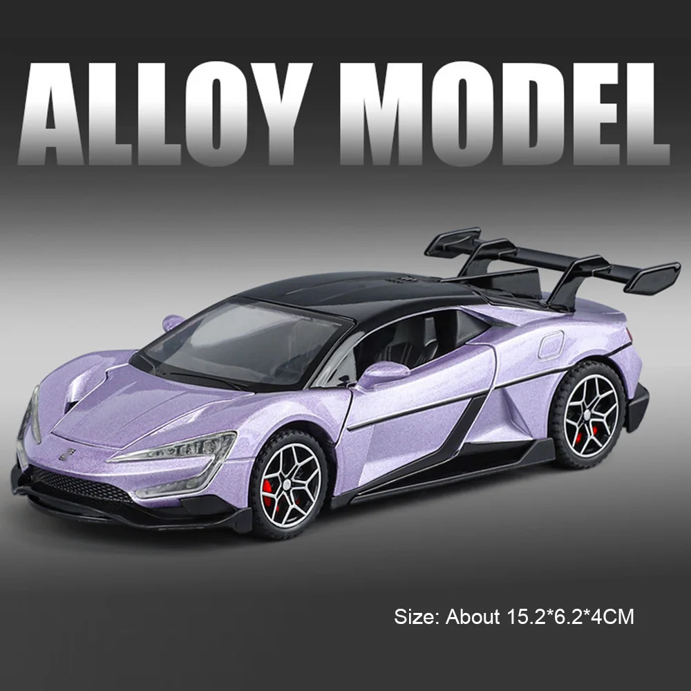 (roxo) Escala 1:32 - Modelo De Carro - Portas Que Abrem, Com Música E Luzes