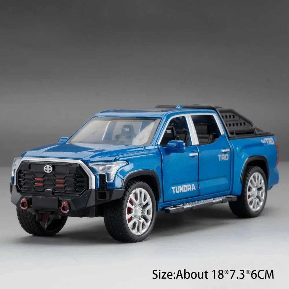 (azul Tundra) Escala 1:32 - Miniatura De Caminhonete Com Simulação De Som E Luz.