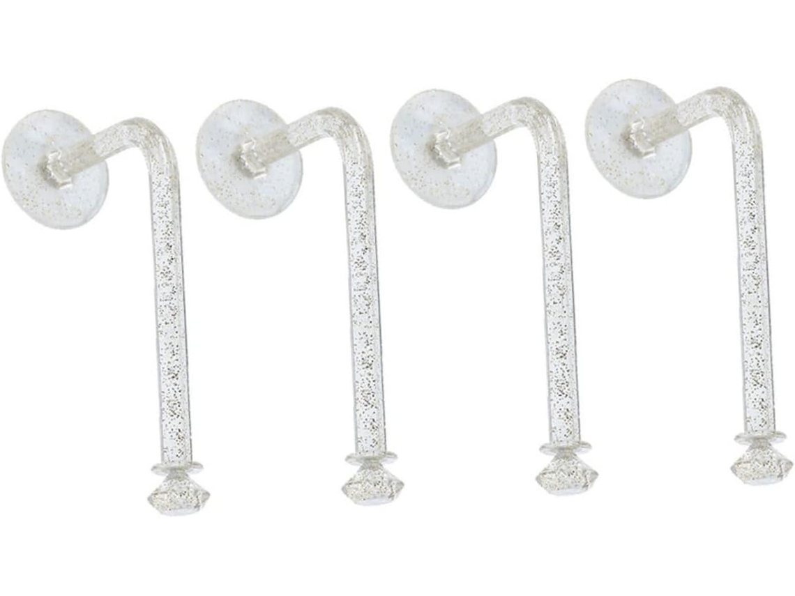Conjunto De 4 Ganchos De Plástico Para Parede, Sem Necessidade