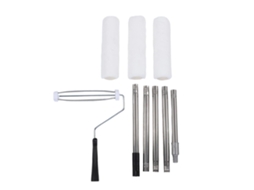 Laxiscreed Conjunto De Rolo De Pintura Com Cabo Extensível Em Aço Inoxidável Para Paredes