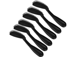 Conjunto De 6 Escovas De Cabelo Pretas Reutilizáveis Em Pp, Fáceis De Segurar.