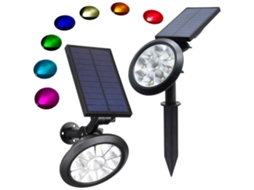 Luminária Solar Led, Rgbw, Para Jardim, Pátio, Caminho, Entrada E Áreas Exteriores, Para Instalação Exterior Sem Ligação Permanente