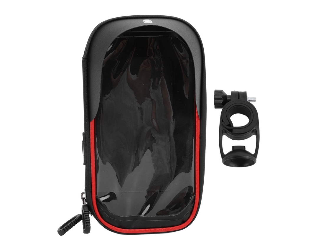 Bolsa Porta-celular Para Bicicleta Elétrica Resistente À Água Com Tela Touch Sensível E Visor Solar Vermelha