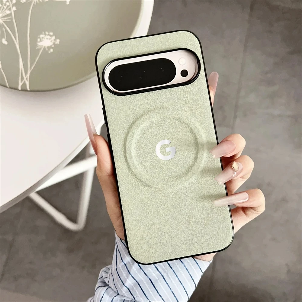 (verde, Google Pixel 10 Pro) Capa De Celular Ultrafina Em Couro Com Sistema De Absorção De Impacto Magnético Magsafe.
