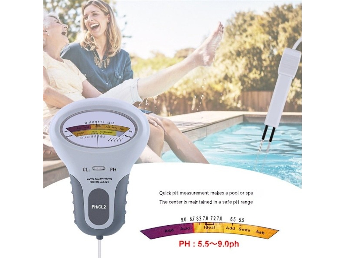 Medidor 2 Em 1 De Cloro E Ph Para Piscinas, Medidor De Nível Cl2 Portátil Para Testar, Analisar E Monitorar A Qualidade Da Água Em Spas.
