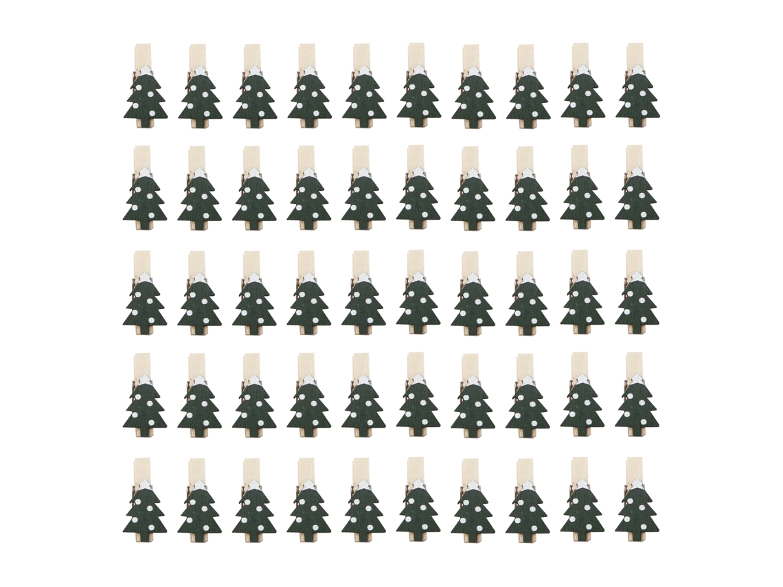 Kit de 50 Peças Decorativas de Natal em Madeira LAXISCREED