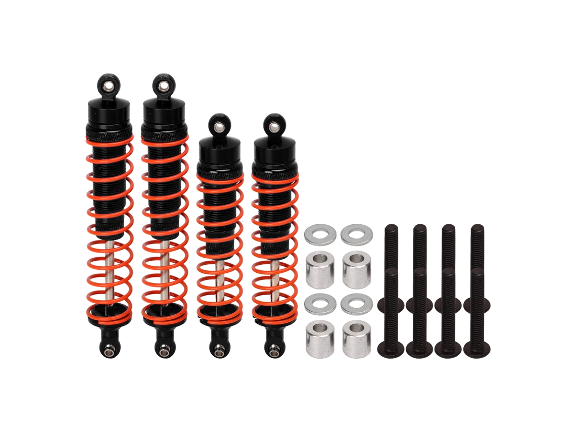 Mali 4 Pçs Amortecedores de Suspensão de Liga de Alumínio para Carro Rc Traxxas Slash 1/10 Caminhão Curto Preto