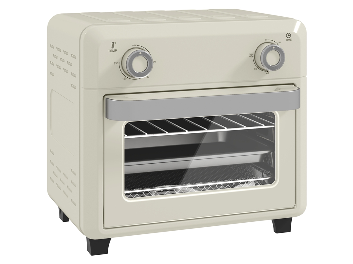 Mini Forno Elétrico 10l Com Convecção 1000w, Air Fryer 2 Em 1, Grill, Ecrã Touch, Temperatura 80-230°c, Temporizador 60 Min, Luz Interior