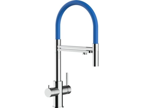 Torneira de cozinha VIZIO 5 Vias Tubo Giratória 360° Aço polido Azul (Aço)