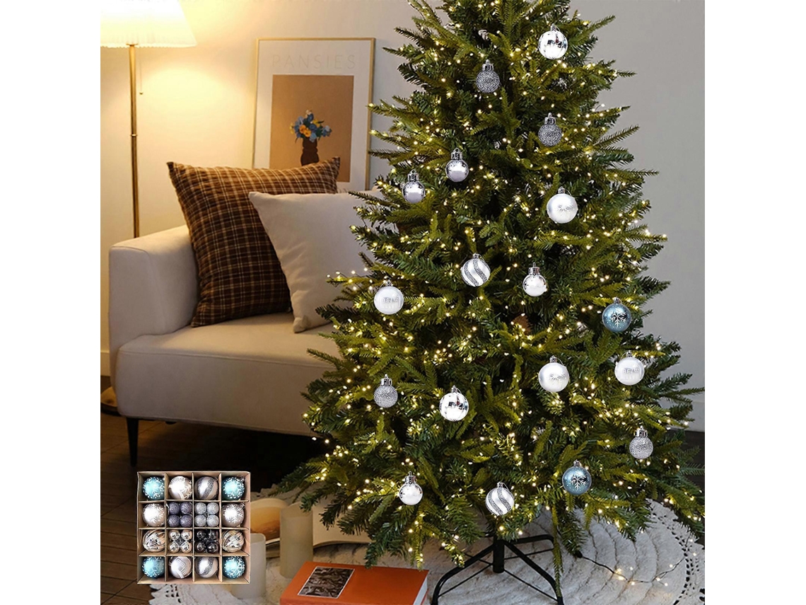 Enfeites De Natal Inquebráveis ​​Em Vários Estilos Para Árvores De Natal E Outras Decorações Festivas. Olysi Shop (44 Peças)