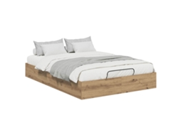 Estrutura de Cama Ottoman Carvalho Artesanal 140x200 cm MAISON EXCLUSIVE