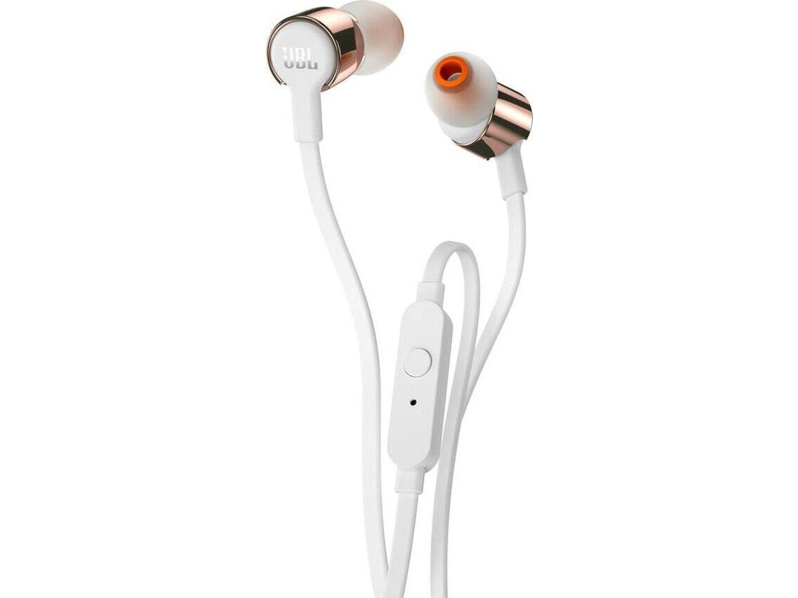Auriculares com Fio JBL T 210 (In Ear - Microfone - Rosa-dourado)