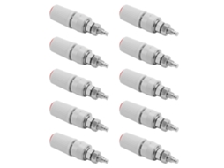 10pcs Tomada de Pino de Banana 4mm M5 Cobre Niquelado Fêmea para Equipamentos Eletrônicos Vermelho | S/MARCA