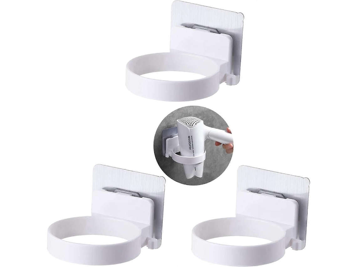 3pcs Suporte de Secador Cabelo Parede, Montagem do Cabelo, Prateleira Secado R da Ventosa Auto GOKOCO