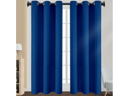Cortina Blackout Térmica, Para Janela, Ilhós, Privacidade, Lavável, 1 Painel, Azul Marinho