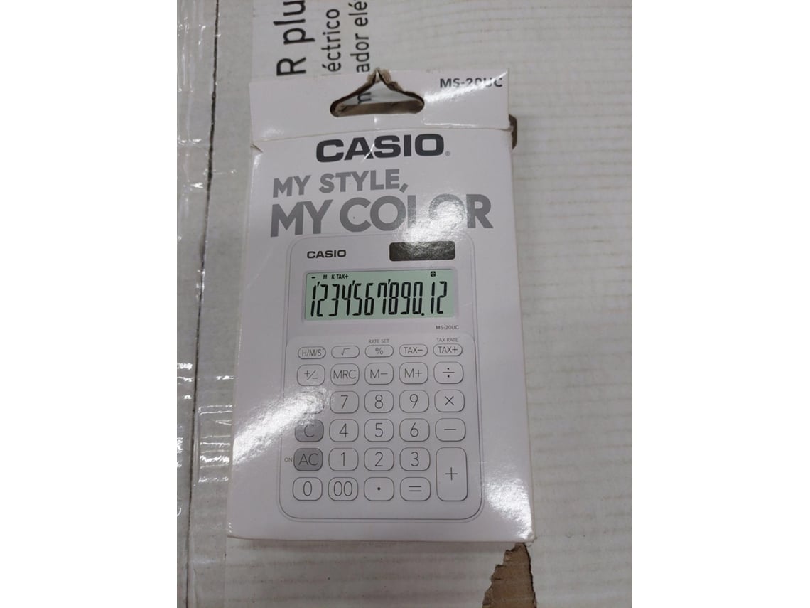 Calculadora Básica CASIO MS20UCPK Branco (Outlet Caixa Aberta - 12 dígitos)