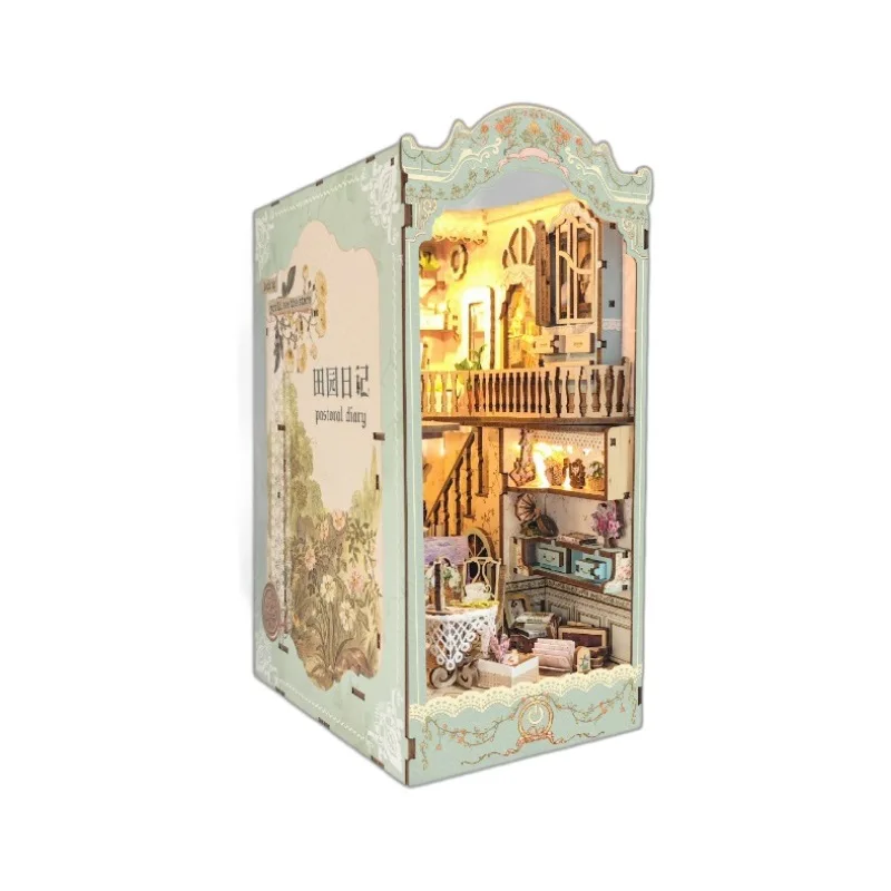Cantinho de Leitura Faça Você Mesmo com Tema Rural, Casa de Madeira em Miniatura 3d MDUG