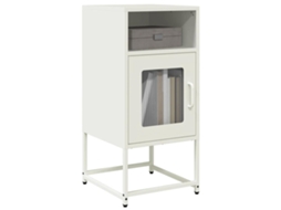 Vidaxl Mesa De Cabeceira 36x39x78 Cm Aço Laminado A Frio Branco