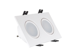 Foco Downlight Quadrado Inclinável Gu10 6w Corte 75x150 Mm Pc  No Flicker 4000k Branco / Preto Branco Neutro