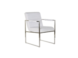 Poltrona de Aço e Poliéster Branco, 56x68x92cm ALEXANDRA HOUSE LIVING