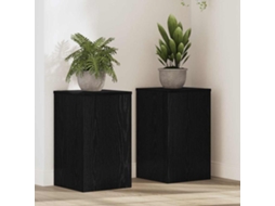 Vidaxl Suporte Para Plantas 2 Unid. Carvalho Preto 30 X 30 X 50 Cm