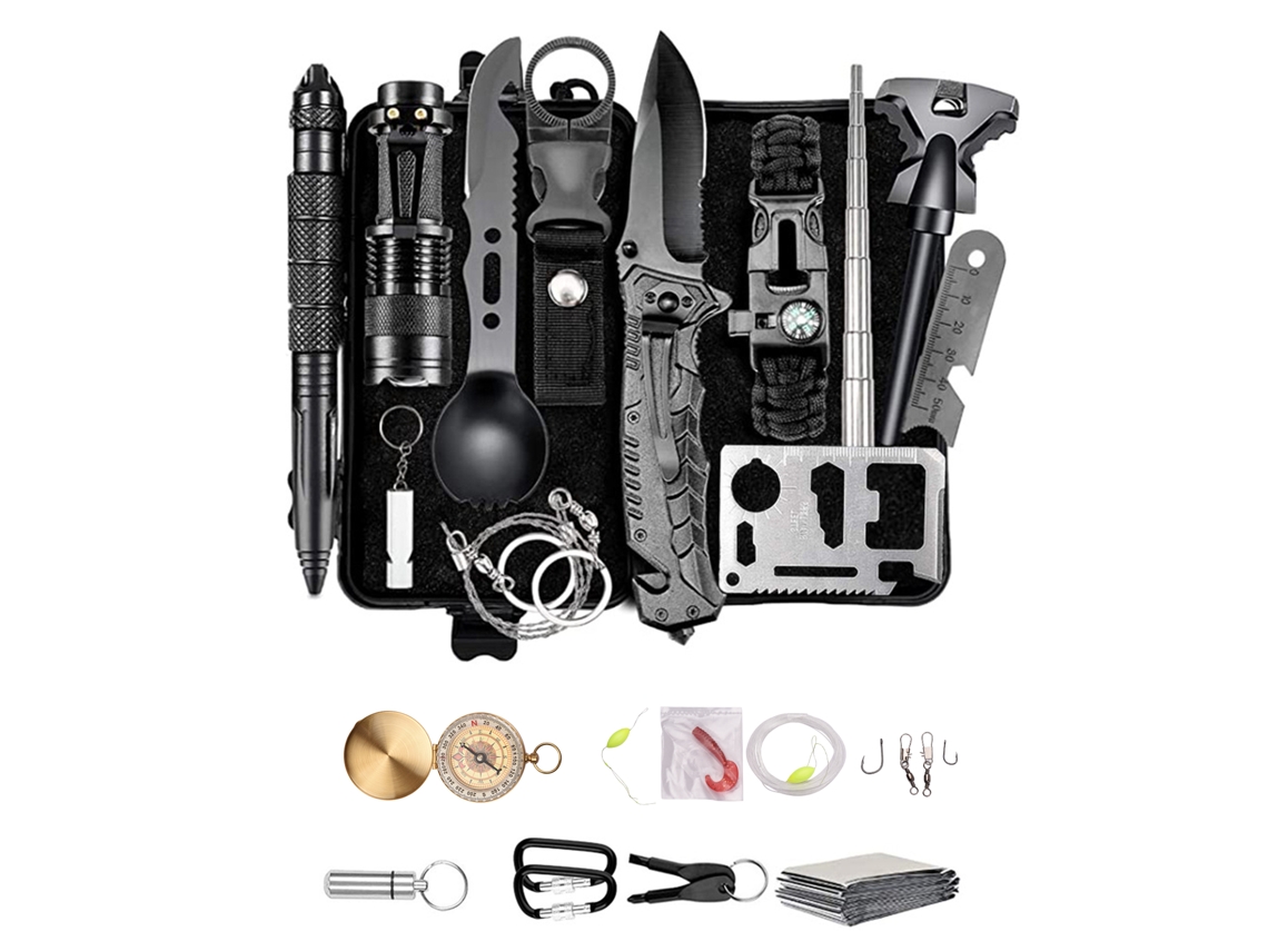 Kit De Ferramentas De Sobrevivência 17 Em 1 Ideal Presente Para Homens, Papai, Marido, Namorado Para Camping, Pesca, Caça, Caminhada