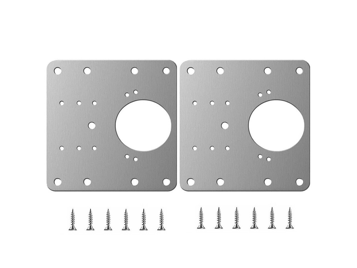 Placa De Reparo Para Móveis Com Dobradiças, Aço Inoxidável, 9x9 Cm, Pacote Com 2 Unidades Pacote Com 2 Unidades