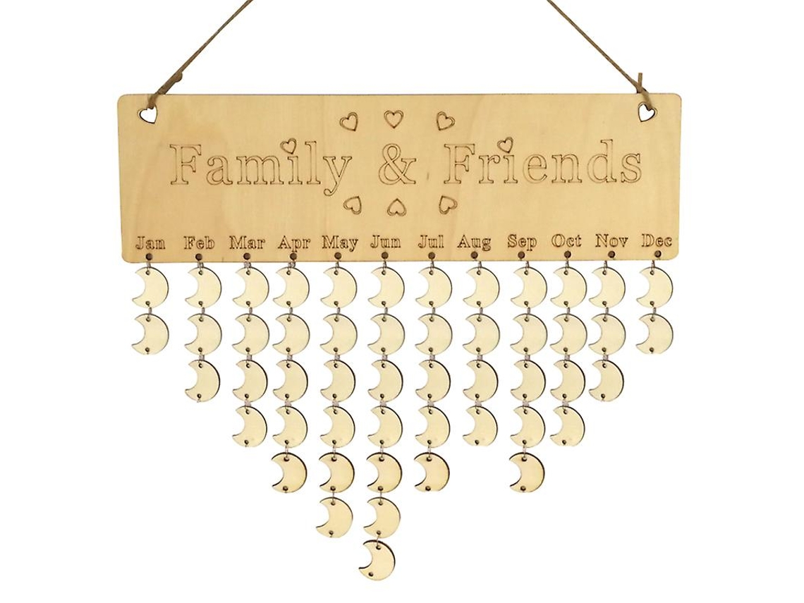 Calendário de Placa de Madeira de 1 Unidade para Casa Do Clube de Escritório ALLINLESS