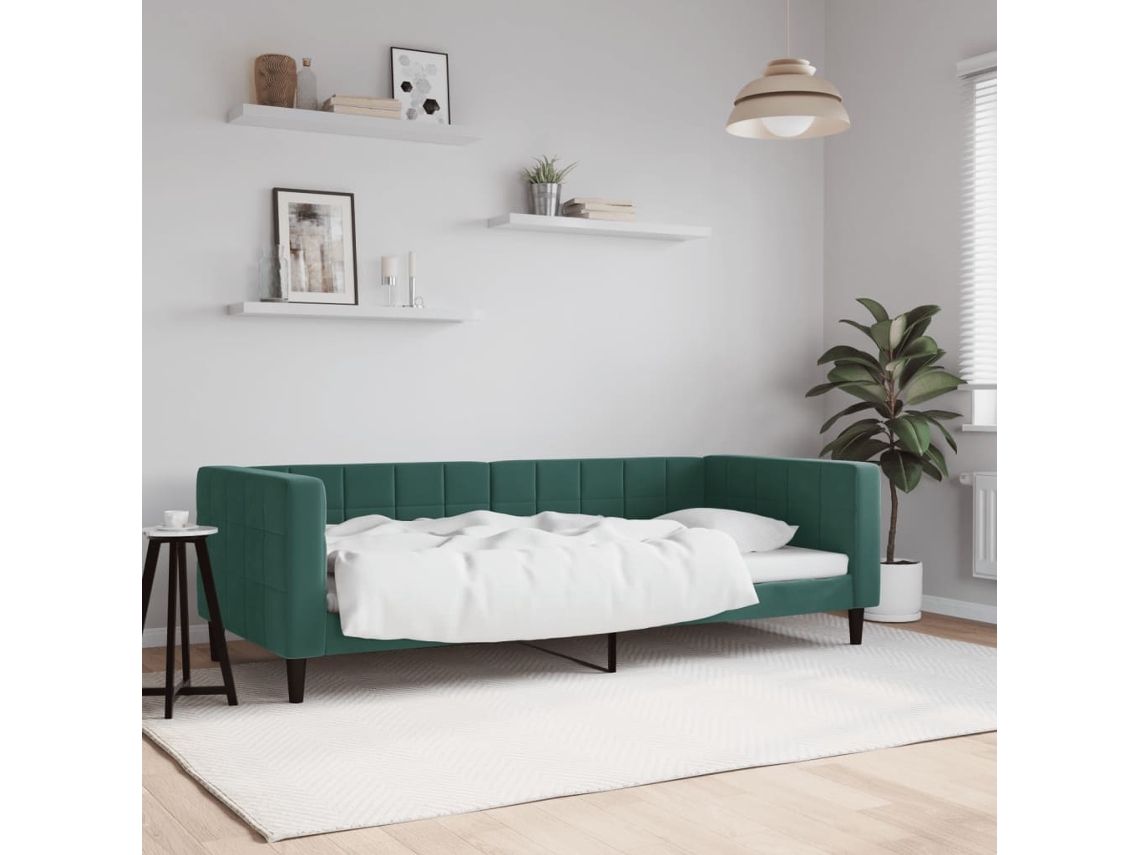 Sofá cama 90x200 cm Terciopelo Verde Oscuro