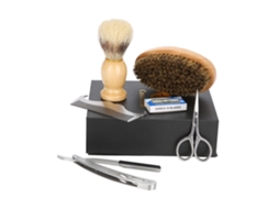 Kit De Cuidado Com A Barba 6 Peças: Escova, Pente, Tesoura, Porta-lâminas E Lâminas De Barbear