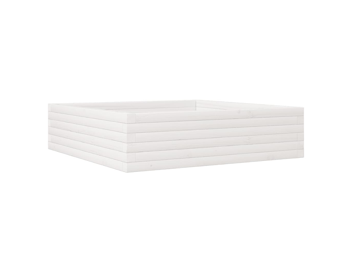 Garden Planter, Garden Planters Vidaxl Branco Madeira De Pinho (90 X 90 X 23 Cm)