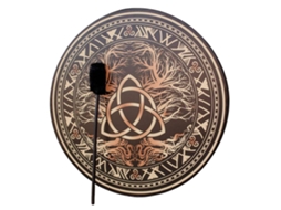 Tambor Xamã Grande 25cm Música Espiritual Decorativo