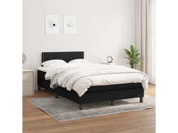 Vidaxl Cama Com Molas/colchão 120x200 Cm Tecido Preto