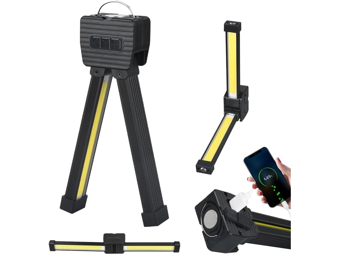 Luminária De Ginástica Portátil Com Led E Ímã, Gancho Para Pendurar,