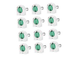 Conjunto de 12 Soquetes para Lâmpadas Fluorescentes Sem Shunt, em Porcelana Branca, Resistentes e com Iluminação. SFUSHOS