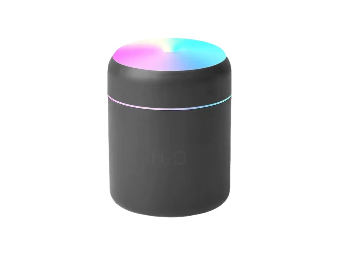 Umidificador Portátil Mini De 300ml Com Luz Noturna Led Colorida, Umidificador De Mesa Pessoal Usb (preto)