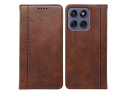 Capa De Couro Com Textura De Bezerro E Fecho Magnético Oculto Para Motorola Edge 60 Fusion 5g