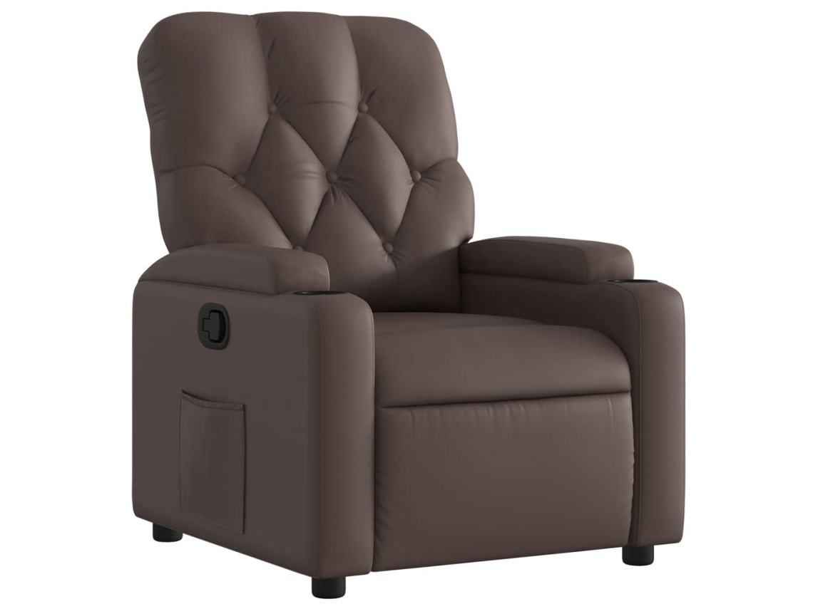 Recliner Chair, Recliner Chairs Vidaxl Marrom Couro Artificial