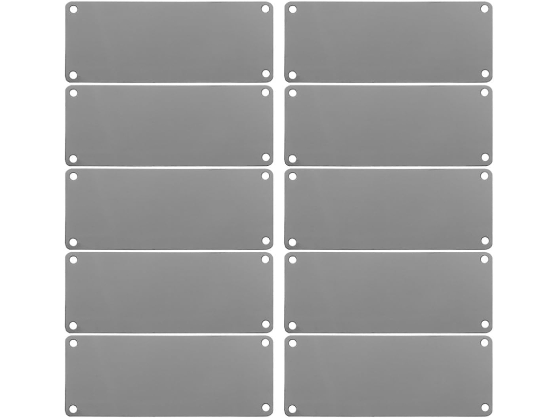 Milisten Placas De Metal Pretas Em Aço Inoxidável, Fáceis De Usar E Gravar 10 Unidades, Ideais Para Uso Industrial E