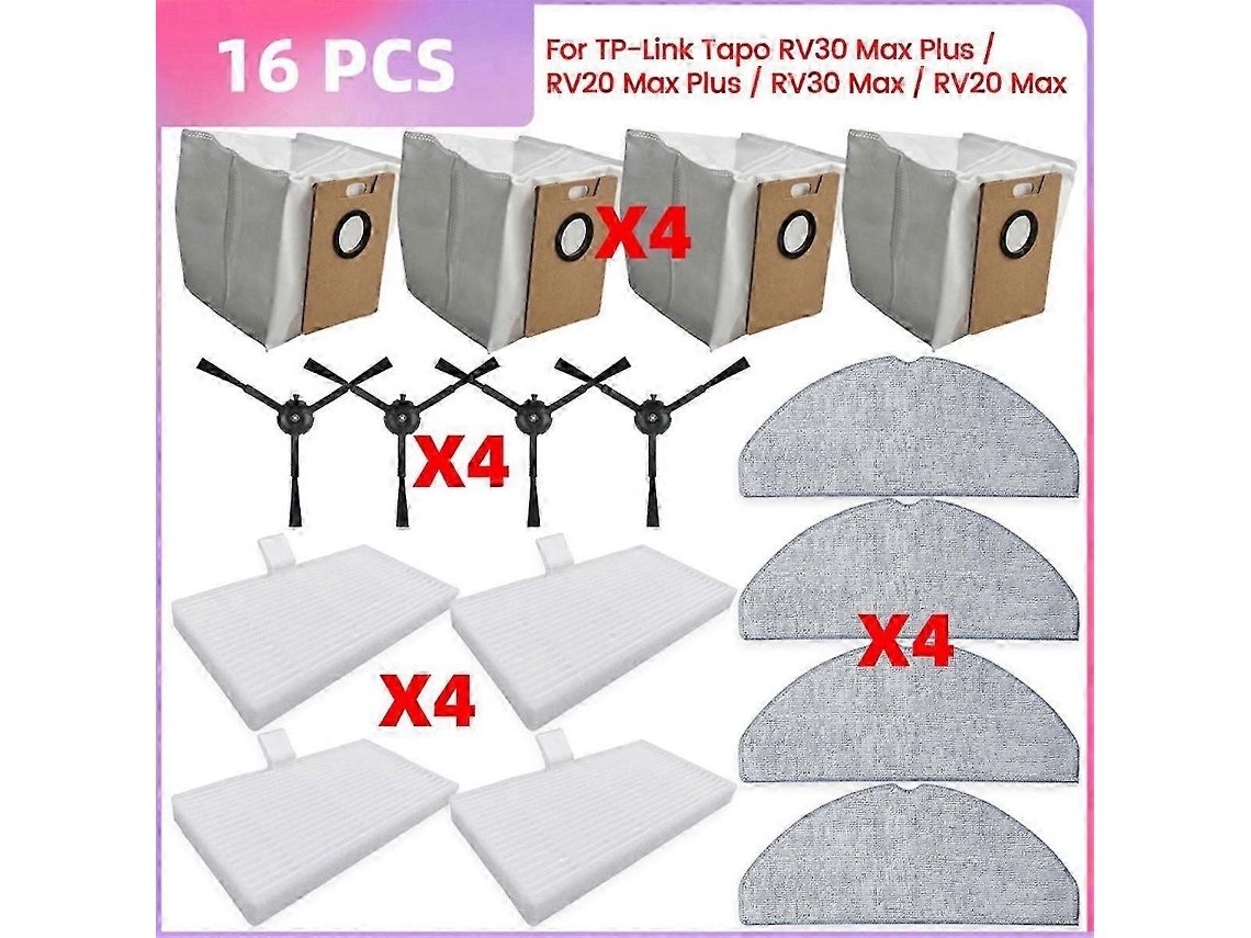 For Rv30 / Rv20 / Rv30 Max / Rv20 Max Parts Dust Bag Hepa Filter Side Brush Mop Cloth_glo