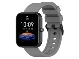 Pulseira De Silicone Step De 20 Mm Para Amazfit Bip 3 Com Fivela Preta Em Aço Inoxidável.