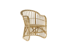 Poltrona de Rattan Natural, Marrom Claro, 62x72x83cm