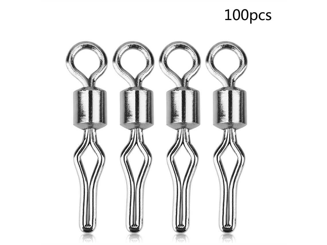 Conectores de Isca Giratórios Aço Inox 100pcs 6