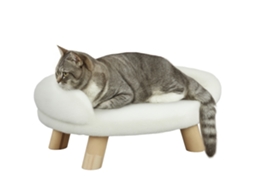 Cama Para Animais De Estimação, Para Cães E Gatos, Até 5 Kg/30 Cm, Capa De Pelúcia Lavável, Branco Creme, 47 X 40 X 20 Cm