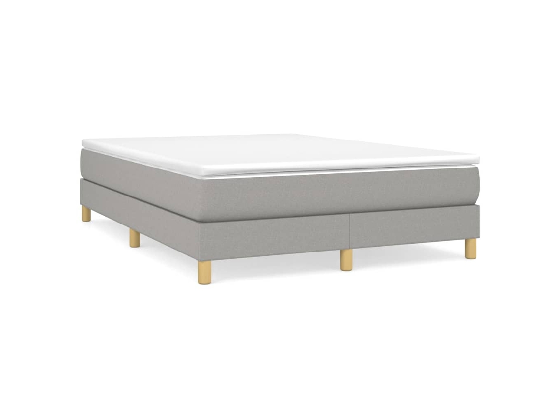 Cama com Molas e Colchão Tecido Cinzento Claro MAISON EXCLUSIVE (140x190 cm)