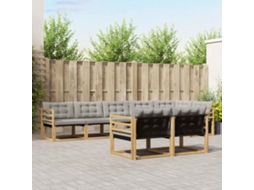 Vidaxl Conjunto De Sofás Para Exterior 8 Pcs Branco E Cinzento-claro